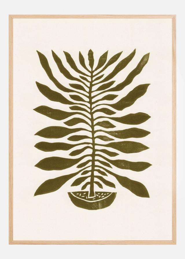 ne Hundred-Leaved Plant #22 / Lino Print Plakat