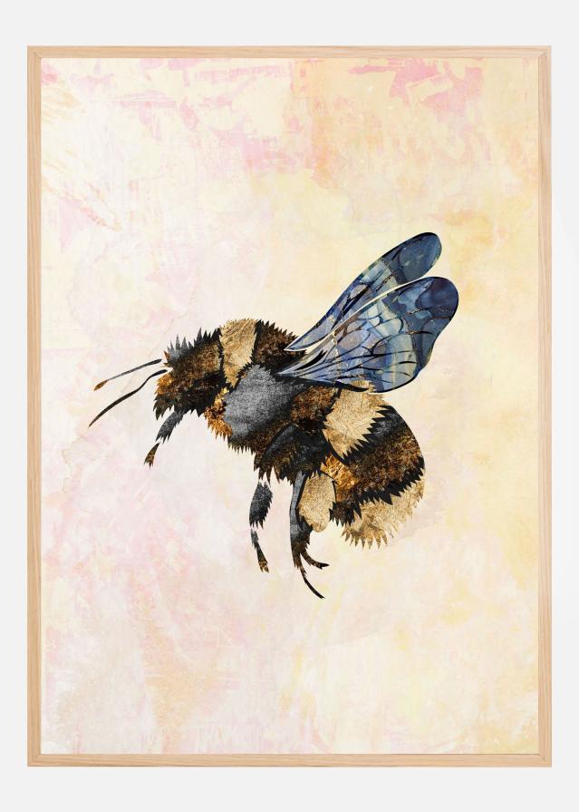 Grunge Watercolour Bee Plakat