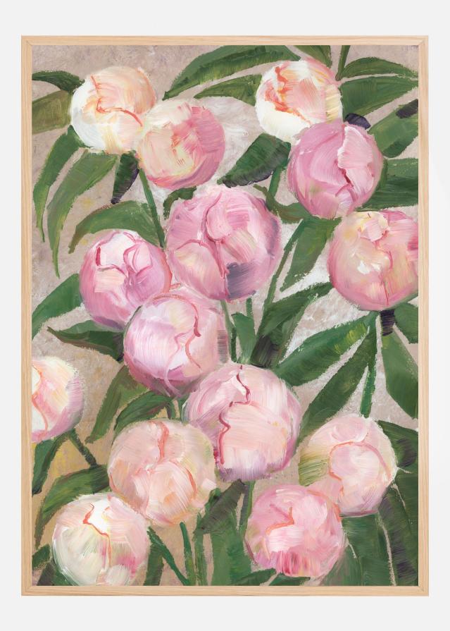 Valenty painterly peonies Plakat