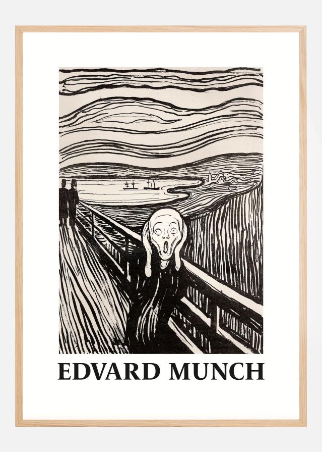 Skriet- The Scream - Monochrome Version Plakat