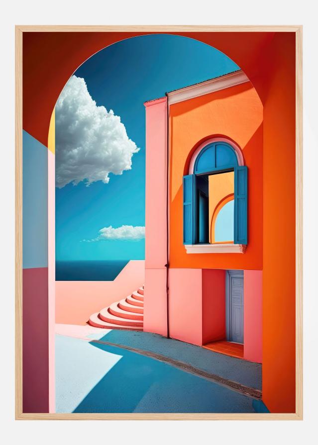 Geometric Village Plakat