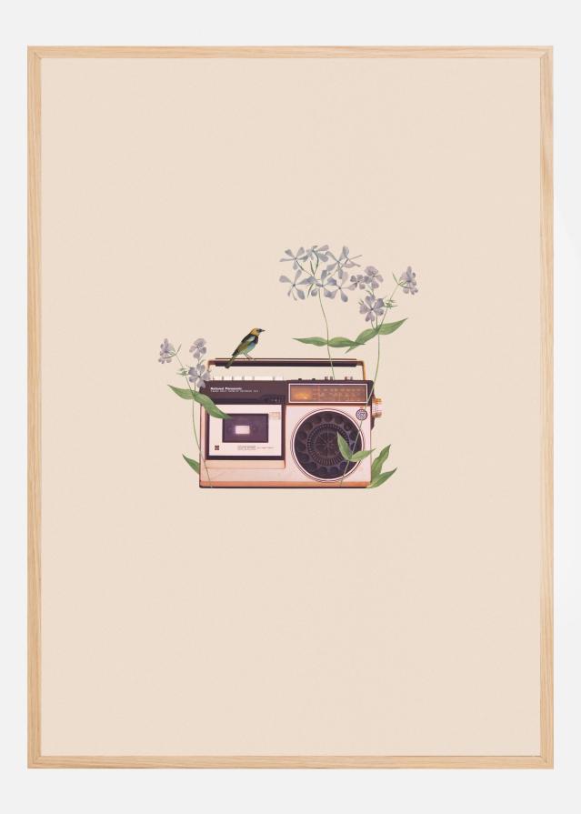 Floral vintage radio Plakat