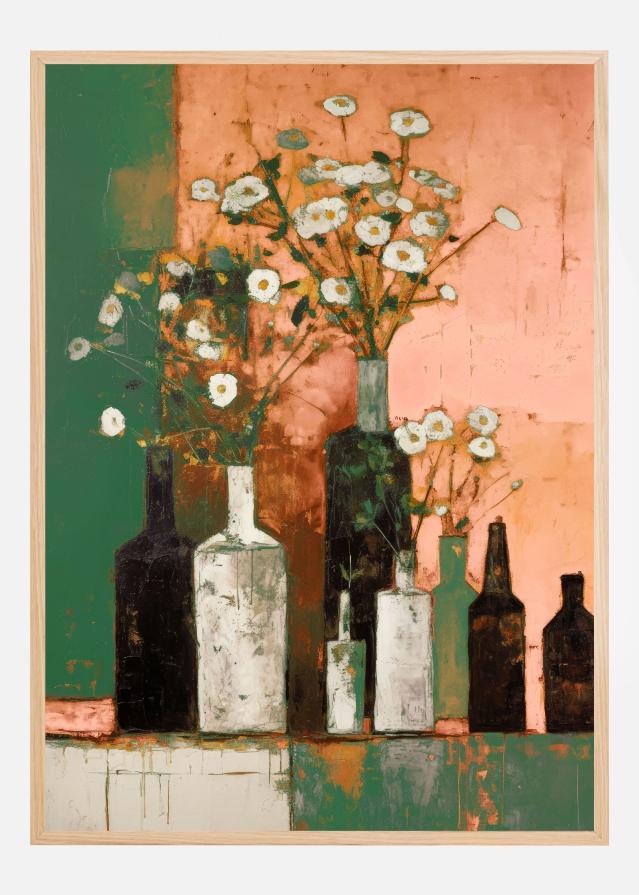 Bottles And Flowers Plakat