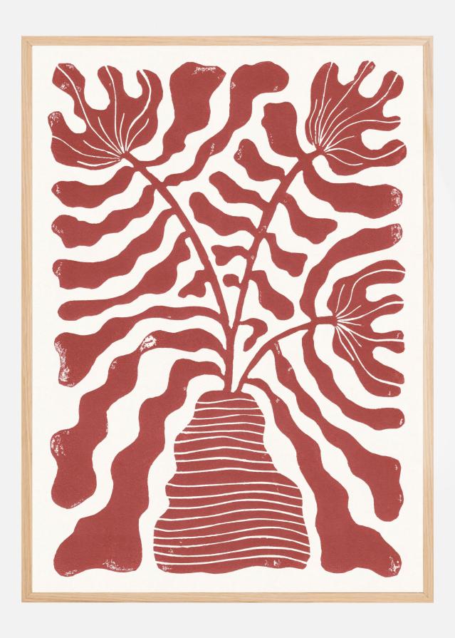 Red Flowers In a Vase Plakat