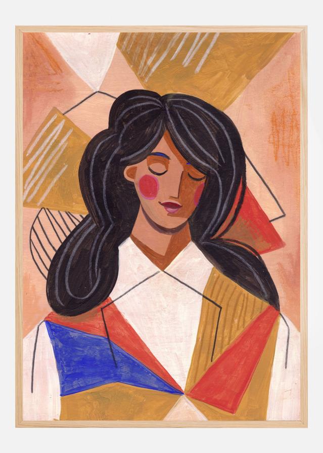 Woman in Thoughts Plakat