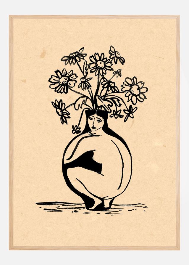 Woman in vase Plakat