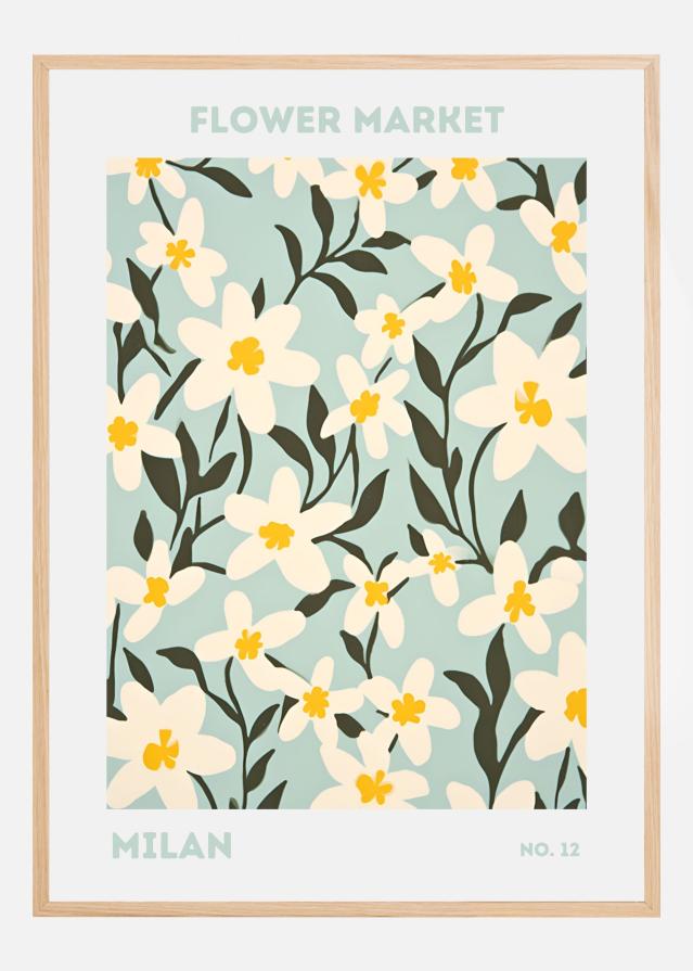 Flower Market Milan Plakat