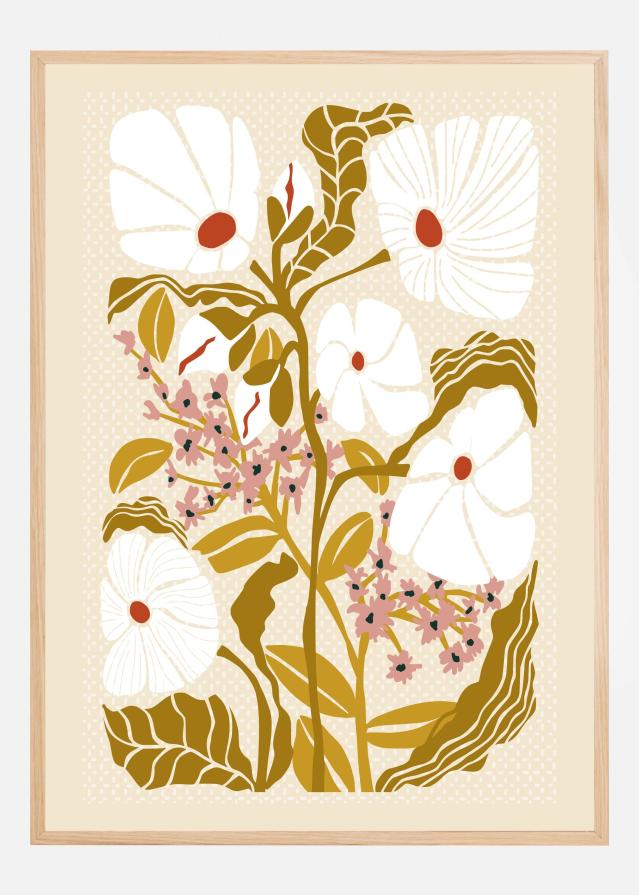 Klimt Flowers Earthy Colors Plakat