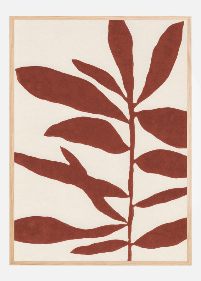 Linocut Branch #3 : Saffron Red Plakat
