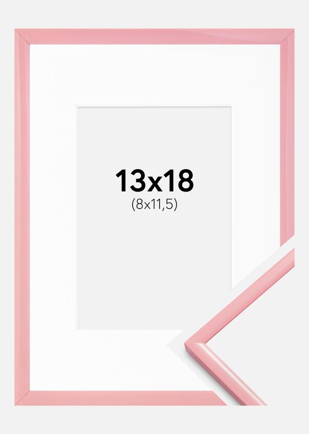 Ramka New Lifestyle Różowy 13x18 cm - Passe-partout Biały 9x12 cm