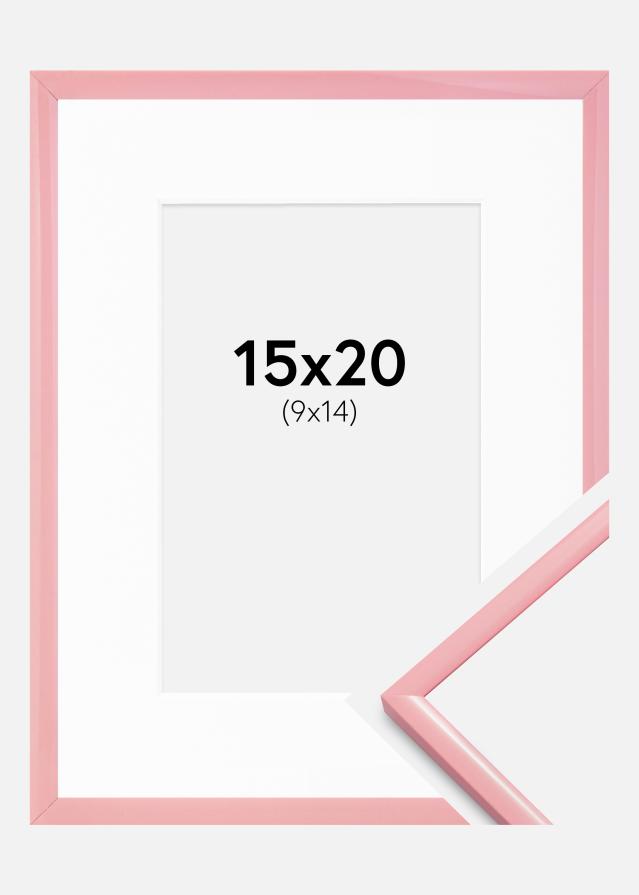 Ramka New Lifestyle Różowy 15x20 cm - Passe-partout Biały 10x15 cm