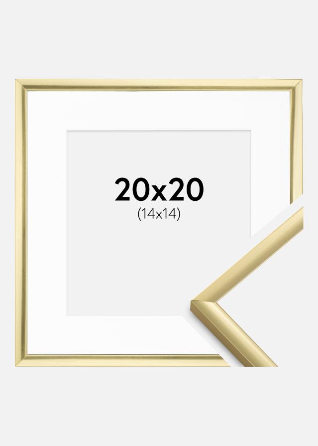 Ramka New Lifestyle Złoto 20x20 cm - Passe-partout Biały 15x15 cm