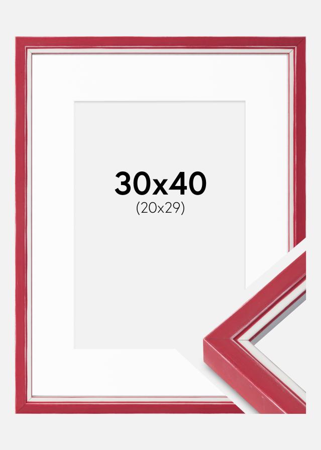 Ramka Diana Czerwona 30x40 cm - Passe-partout Biała 21x30 cm