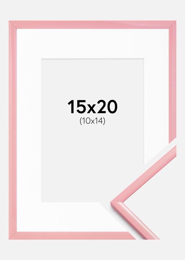 Ramka New Lifestyle Różowy 15x20 cm - Passe-partout Biały 11x15 cm