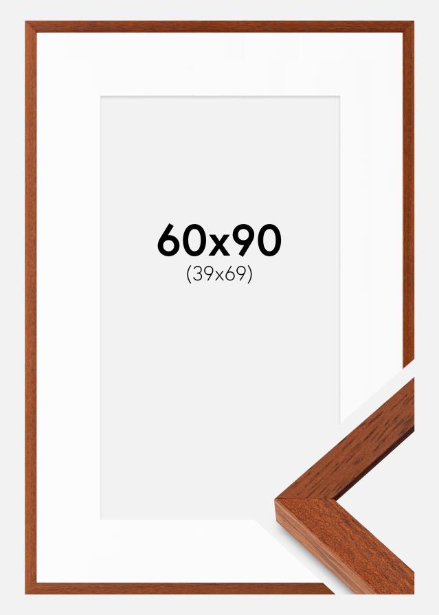 Ramka Hermes Wiśniowy 60x90 cm - Passe-partout Biała 40x70 cm