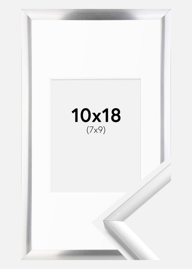 Ramka New Lifestyle Srebrny 10x18 cm - Passe-partout Biały 8x10 cm