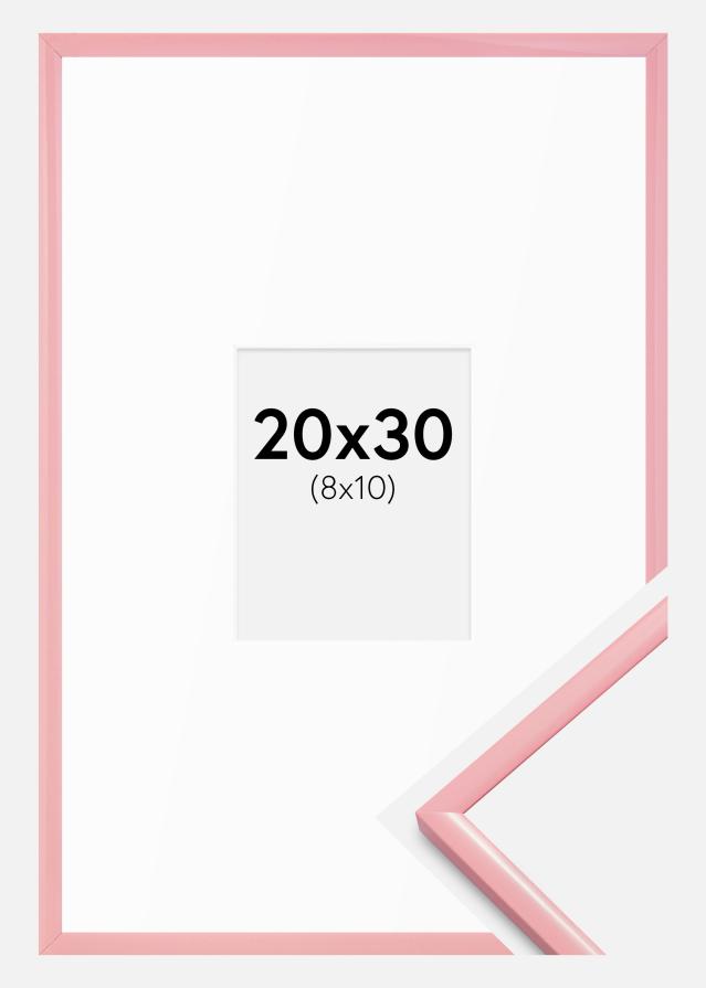 Ramka New Lifestyle Różowy 20x30 cm - Passe-partout Biały 9x11 cm