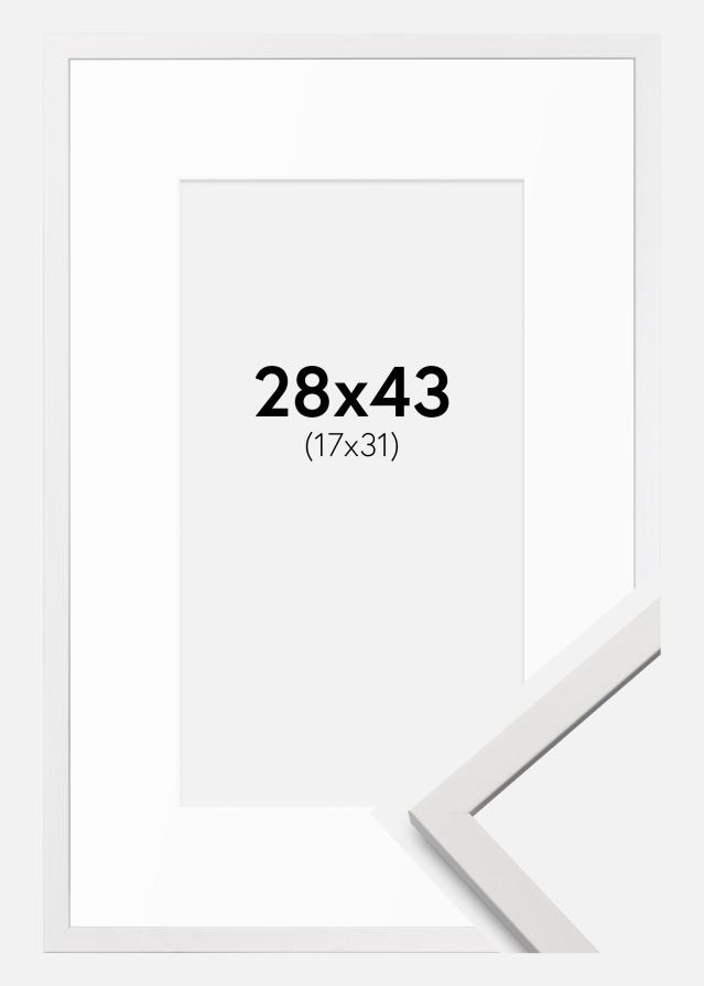 Ramka Edsbyn Biała 28x43 cm - Passe-partout Biała 18x32 cm