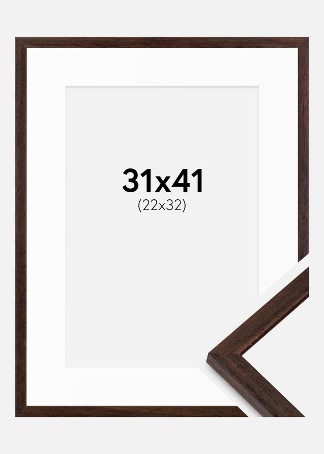 Ramka Edsbyn Orzech 31x41 cm - Passe-partout Biała 23x33 cm