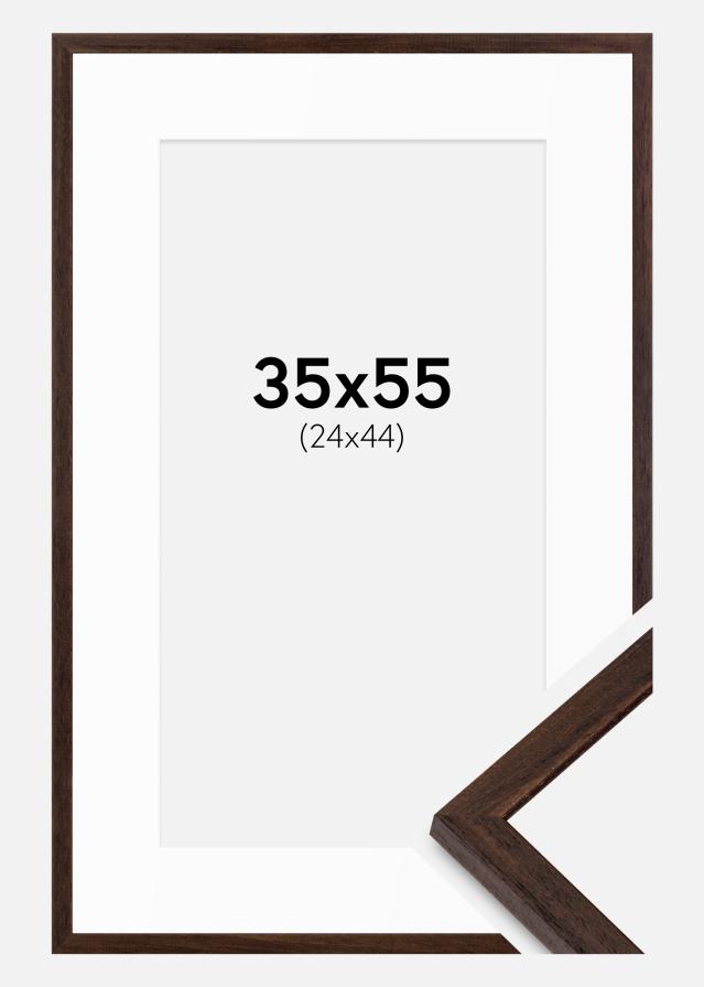 Ramka Edsbyn Orzech 35x55 cm - Passe-partout Biała 25x45 cm