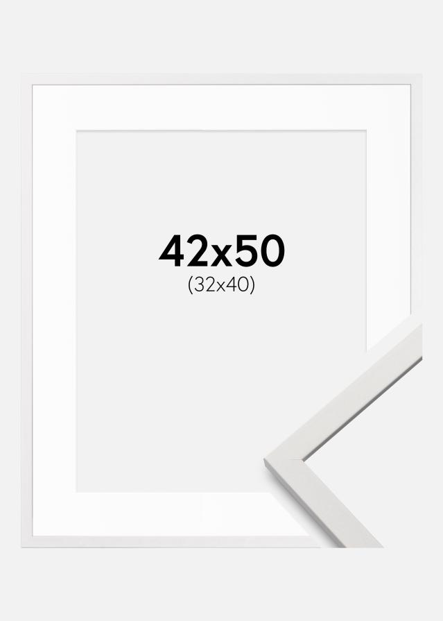 Ramka Edsbyn Biała 42x50 cm - Passe-partout Biała 33x41 cm