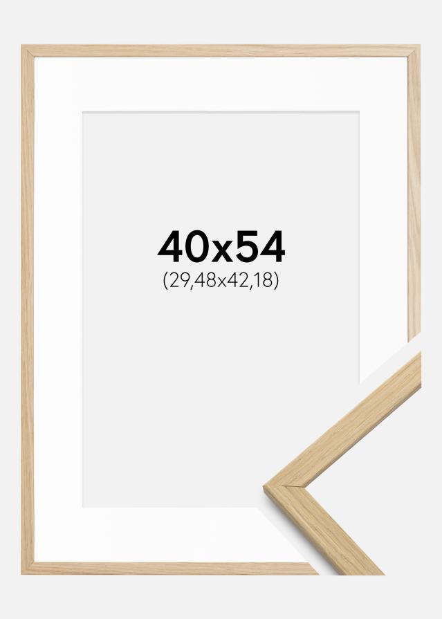 Ramka Edsbyn Dąb 40x54 cm - Passe-partout Biała 12x17 cali