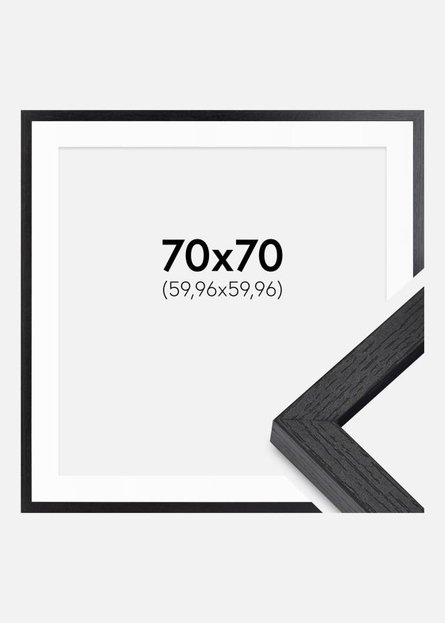 BGA Rama pudełkowa Czarny 70x70 cm - Passe-partout Biały 24x24 cale