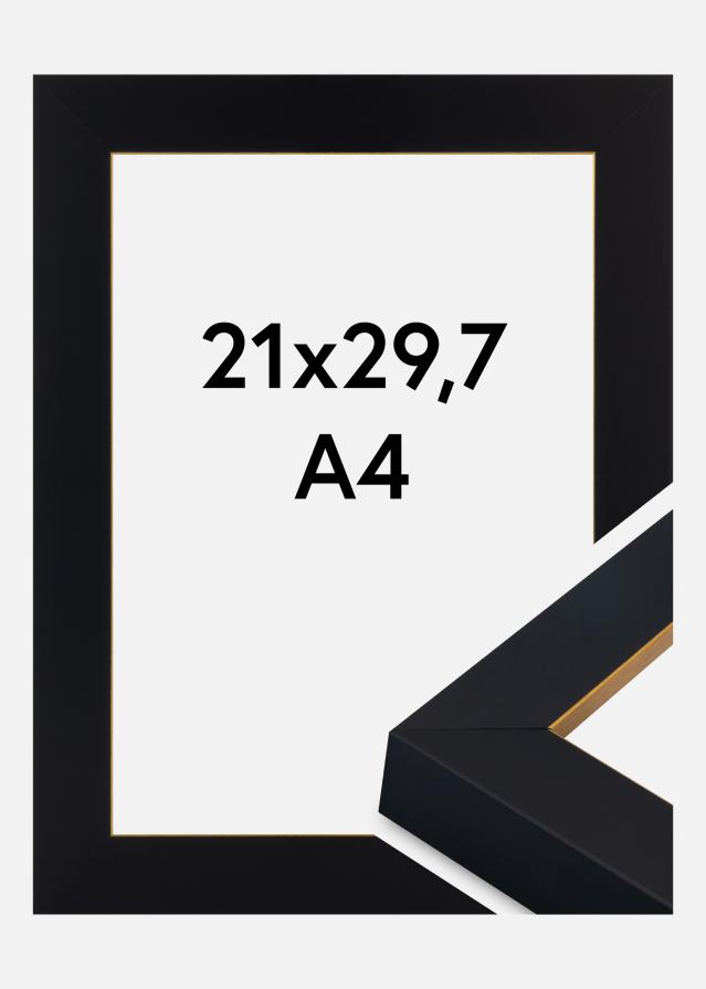 Rama Sussex Szkło akrylowe Czarny/Złoty 21x29,7 cm (A4)