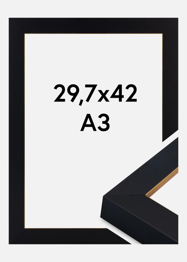 Rama Sussex Szkło akrylowe Czarny/Złoty 29,7x42 cm (A3)