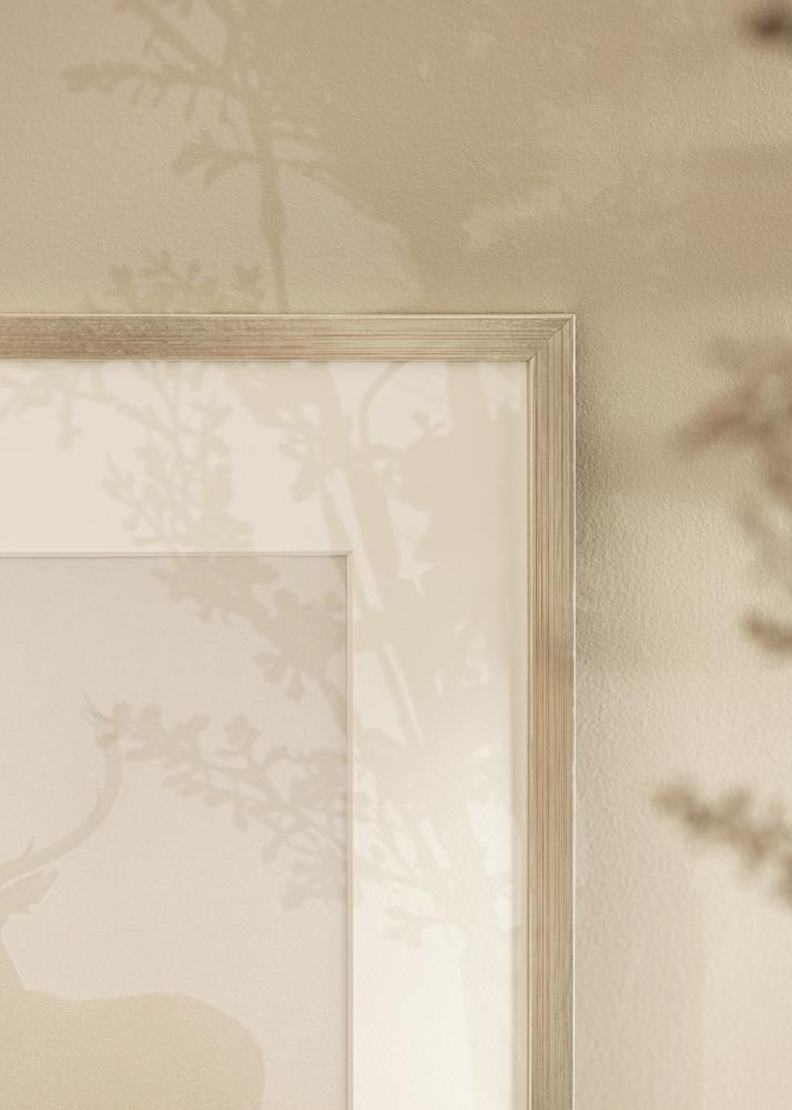 Ramka Edsbyn Srebrna 40x45 cm - Passe-partout Biała 11x13 cali