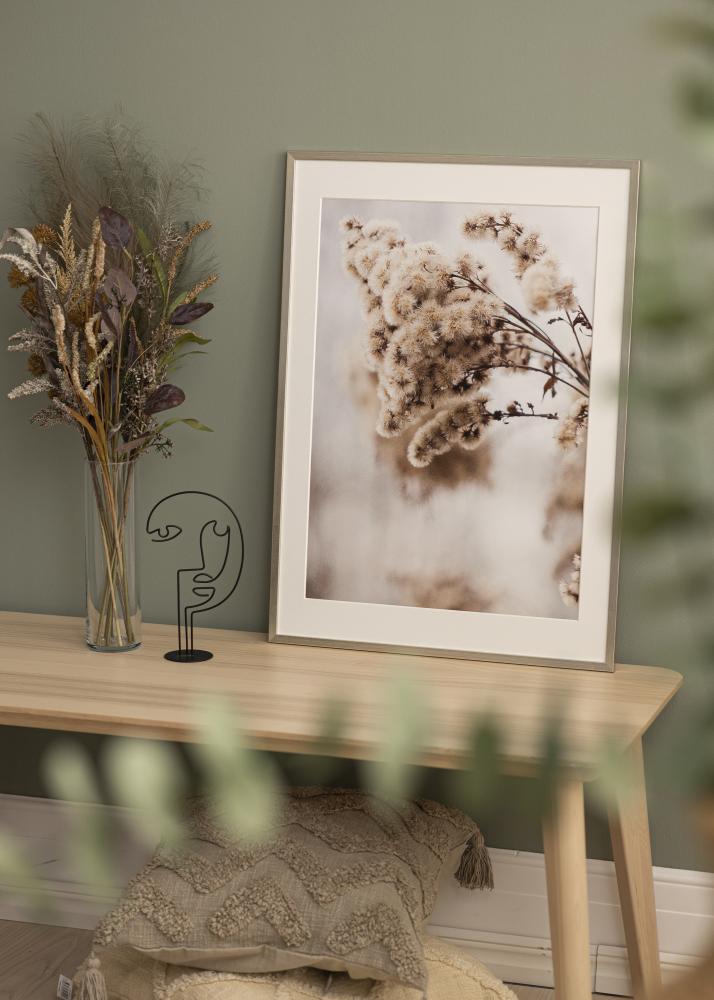 Ramka Edsbyn Srebrna 40x45 cm - Passe-partout Biała 11x13 cali