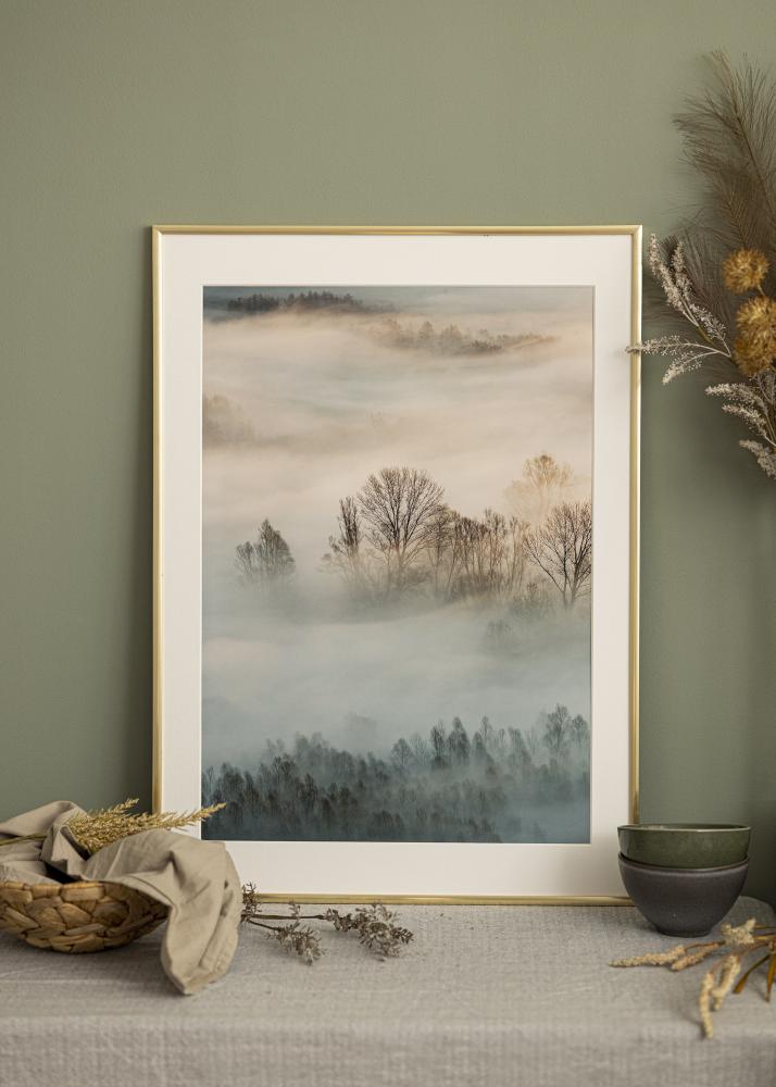 Ramka New Lifestyle Złoto 15x15 cm - Passe-partout Biały 8x8 cm