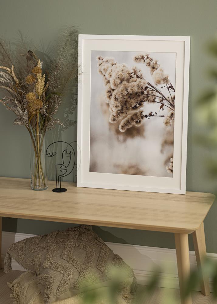 Ramka Biały Drewno 65x90 cm - Passe-partout Biała 55x80 cm