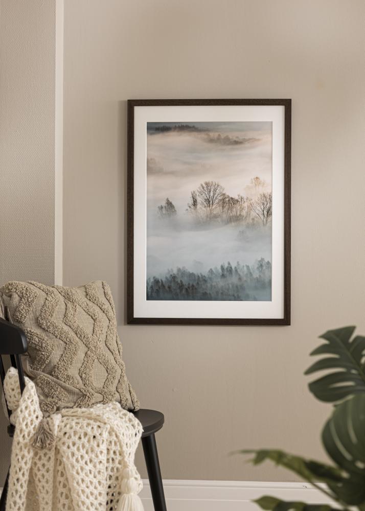 Ramka Brązowe Drewno 68x98 cm - Passe-partout Białe 56x76 cm