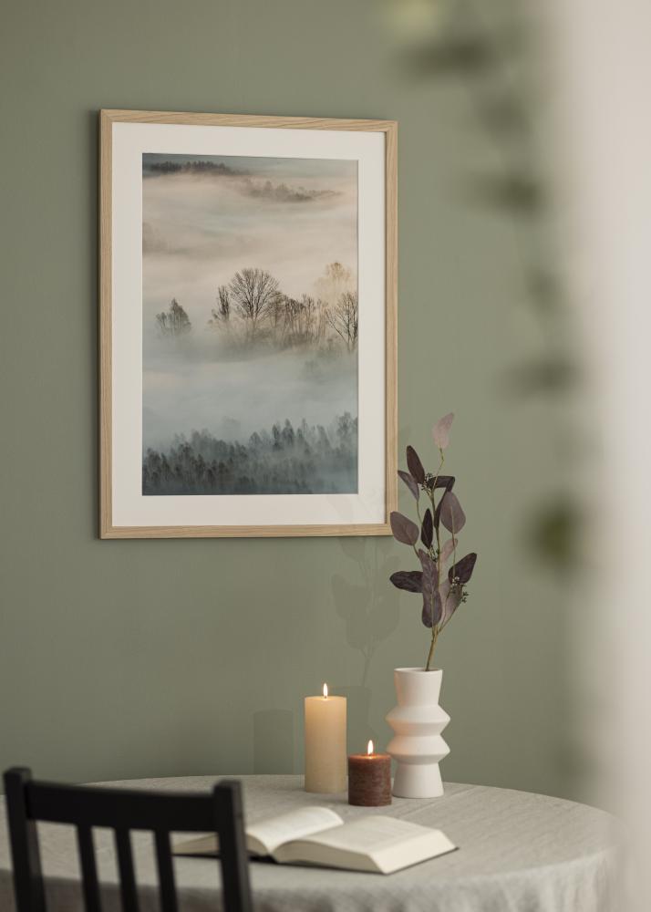 Ramka Drewno dąb 68x98 cm - Passe-partout Biały 56x76 cm