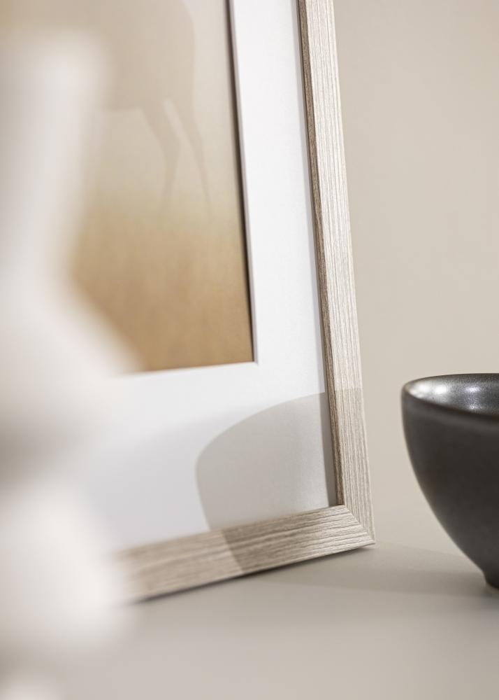 Ramka Stilren Greige Dąb 30x40 cm - Passe-partout Biały 20x28 cm