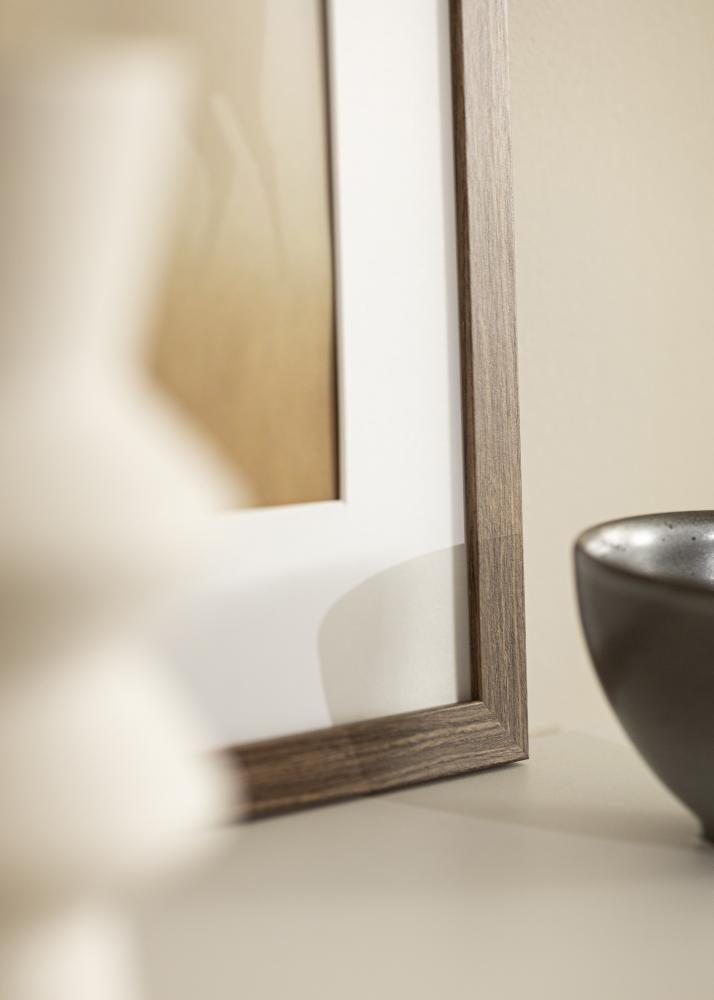 Ramka Stilren Zimny Brąz 50x70 cm - Passe-partout Biały 15x23 cale