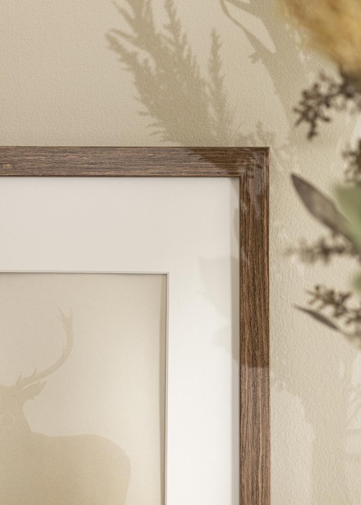 Ramka Stilren Zimny Brąz 50x70 cm - Passe-partout Biały 15x23 cale