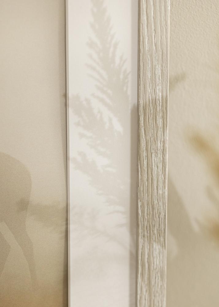 Ramka Stilren Jasnoszary Dąb 40x50 cm - Passe-partout Biała 12x15 cali