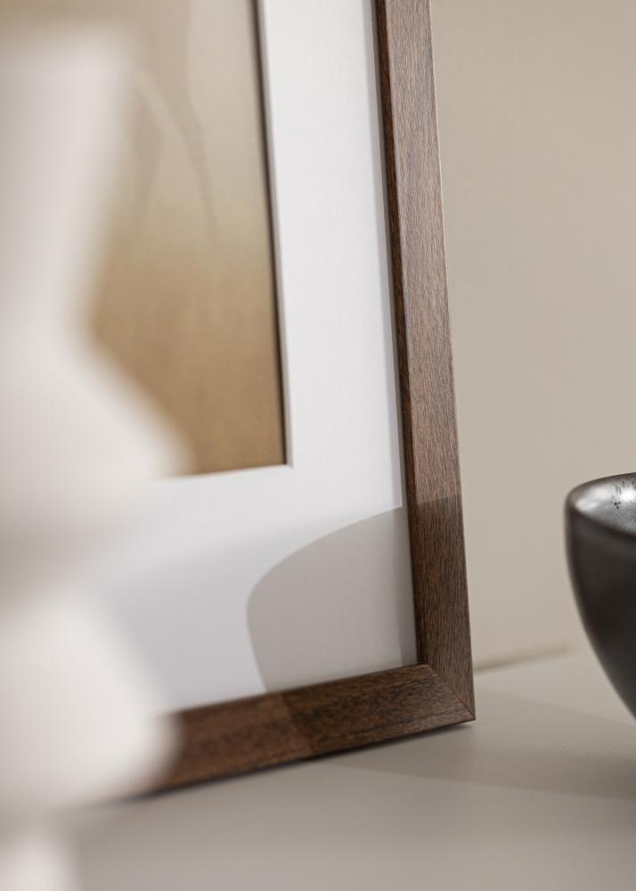 Ramka Stilren Ciepły Brąz 40x40 cm - Passe-partout Biały 28x28 cm