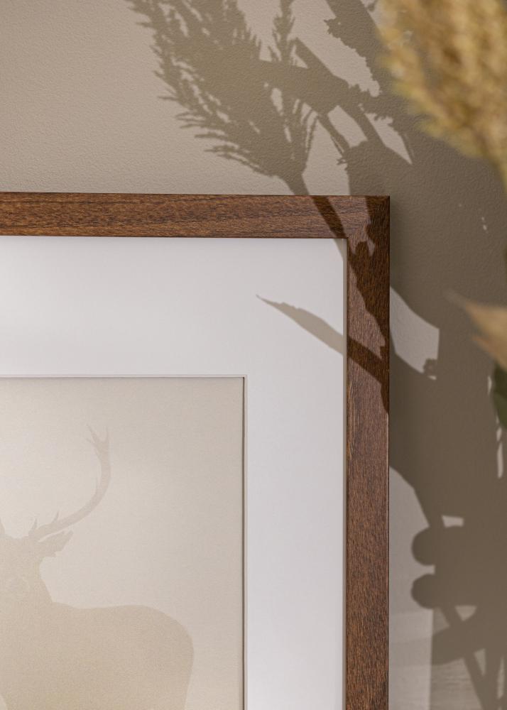 Ramka Stilren Ciepły Brąz 40x40 cm - Passe-partout Biały 28x28 cm