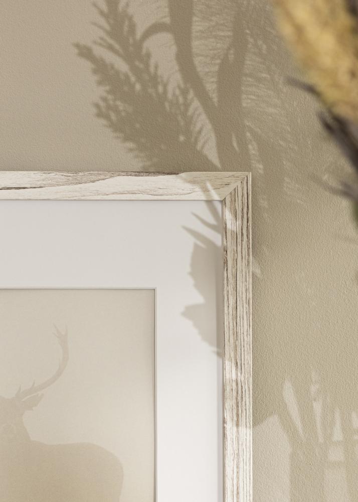 Ramka Stilren Vintage Biała 30x40 cm - Passe-partout Biała 21x29,7 cm