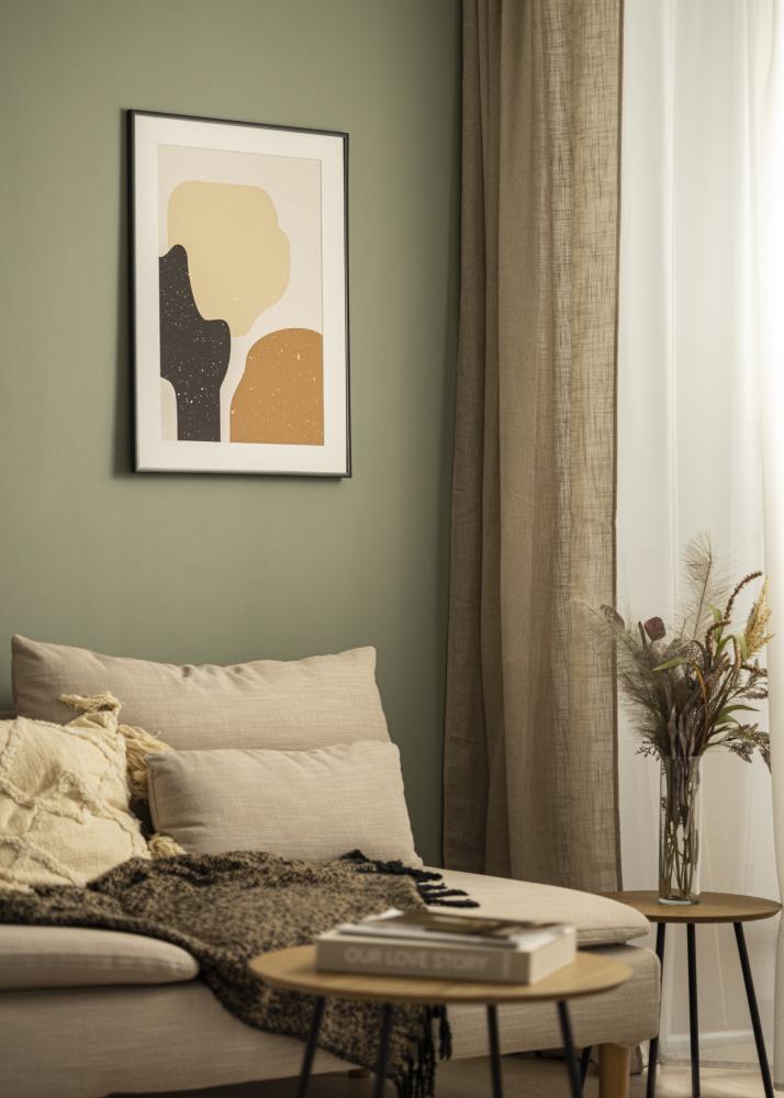 Ramka Scandi matowy czarny 25x25 cm - Passe-partout Biały 16x16 cm