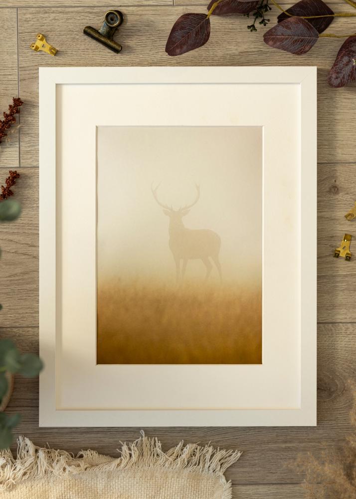 Ramka BGA Classic Biały 70x90 cm - Passe-partout Biały 60x80 cm