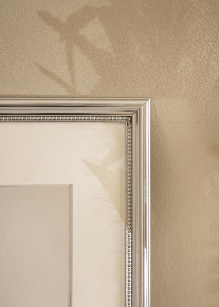 Ramka Gala Srebrny 50x70 cm - Passe-partout Biały 39x60 cm