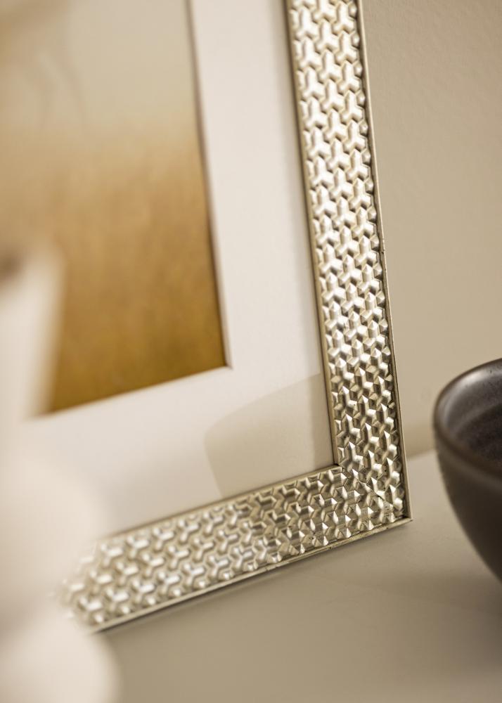 Ramka Grace Srebrny 30x40 cm - Passe-partout Biały 22x32 cm