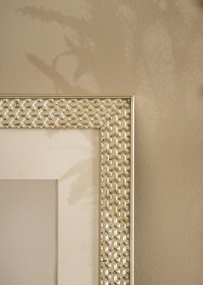 Ramka Grace Srebrny 30x40 cm - Passe-partout Biały 22x32 cm