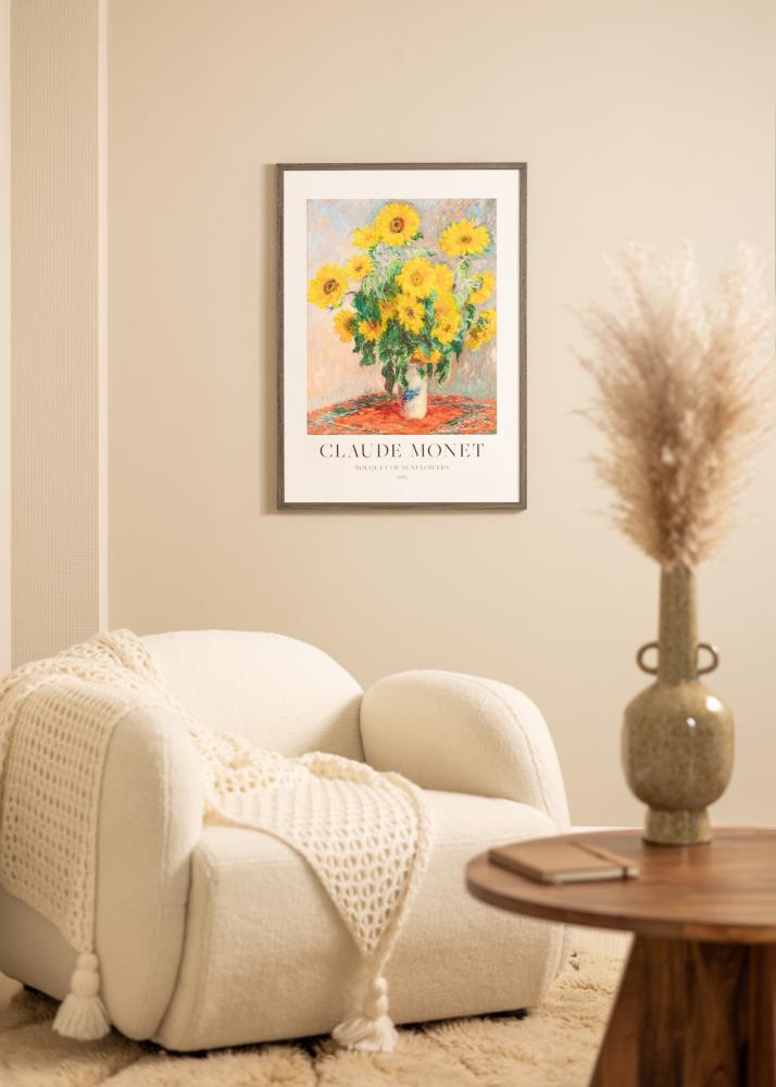 Ramka Ares Szary Dąb 50x65 cm - Passe-partout Biały 15x22 cale