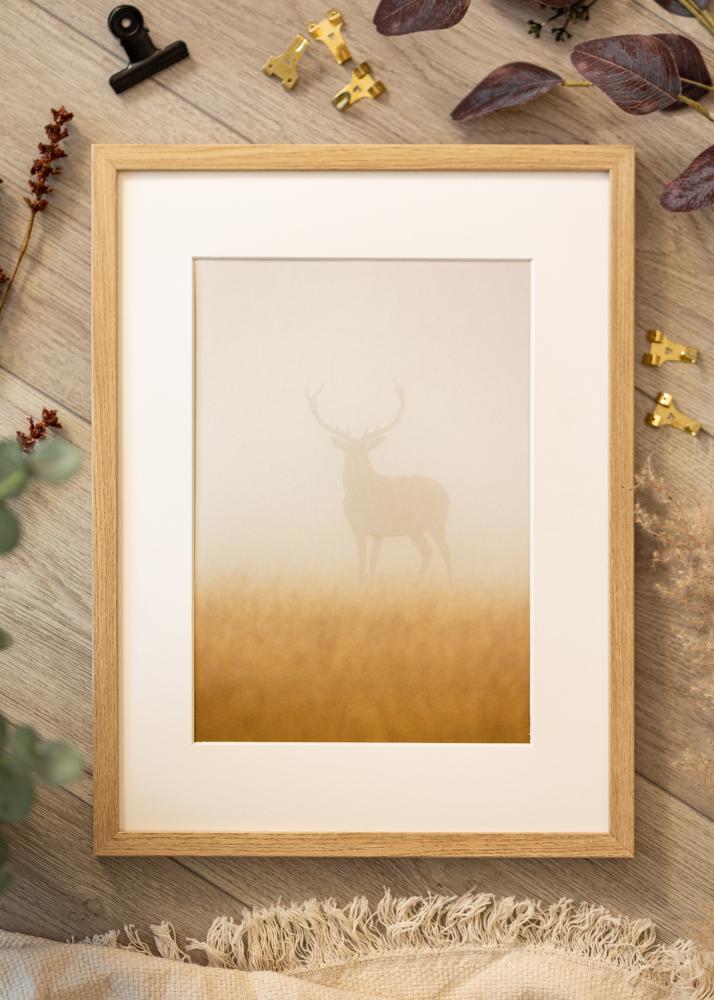 Ramka Ares Dąb Naturalny 18x24 cm - Passe-partout Biały 13x17 cm