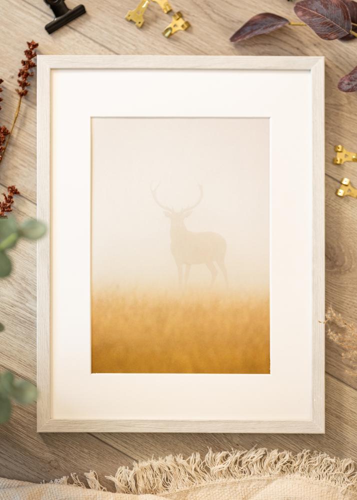 Ramka Ares Biały Dąb 40x40 cm - Passe-partout Biały 12x12 cali